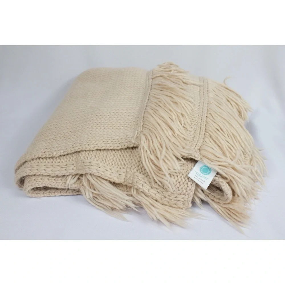 Martha Stewart Collection Chunky Knit‎ Throw Blanket Blush Pink 100% Acrylic